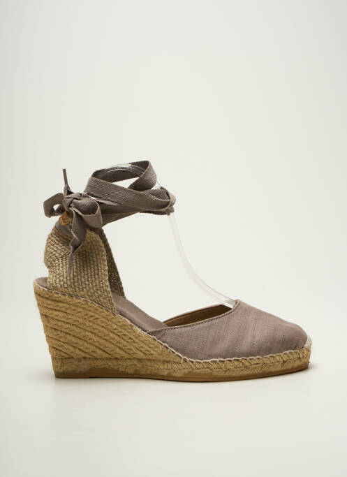 Espadrilles fermeture lacets talon de 7 à 9cm gris TONI PONS femme