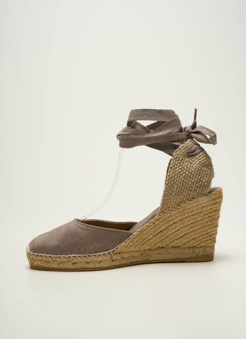 Espadrilles fermeture lacets talon de 7 à 9cm gris TONI PONS femme