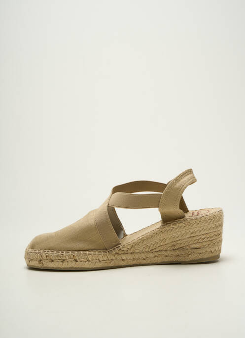 Espadrilles bout rond talon de 4 à 6cm beige TONI PONS femme