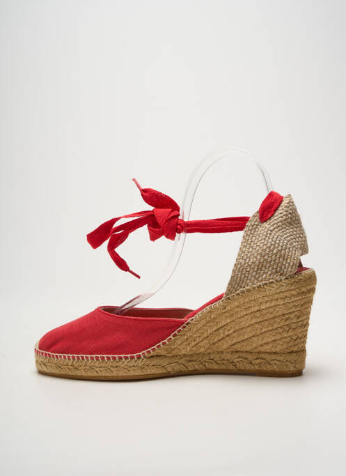 Espadrilles fermeture lacets talon de 7 à 9cm rouge TONI PONS femme