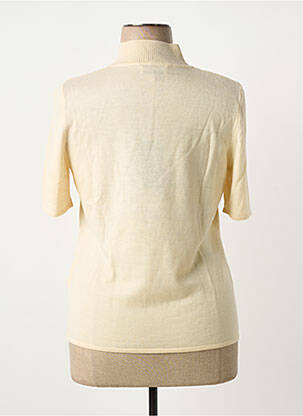 Pull coupe cintrée manches courtes beige ATTITUDE femme