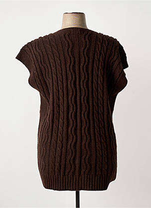 Gilet manches courtes resserrée sur le bas marron MINO MORA femme