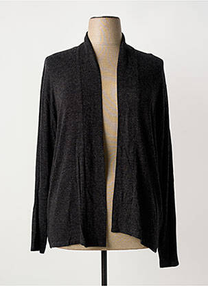 Gilet manches longues col châle gris GALMALLA femme