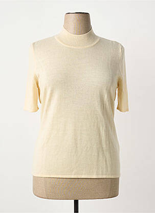 Pull coupe cintrée manches courtes beige ATTITUDE femme