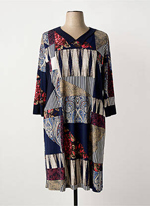 Robe mi-longue bleu GEVANA femme