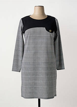 Robe mi-longue manches longues manches longues noir GALMALLA femme