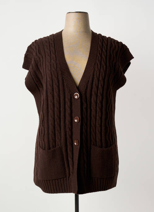 Gilet manches courtes marron MINO MORA femme