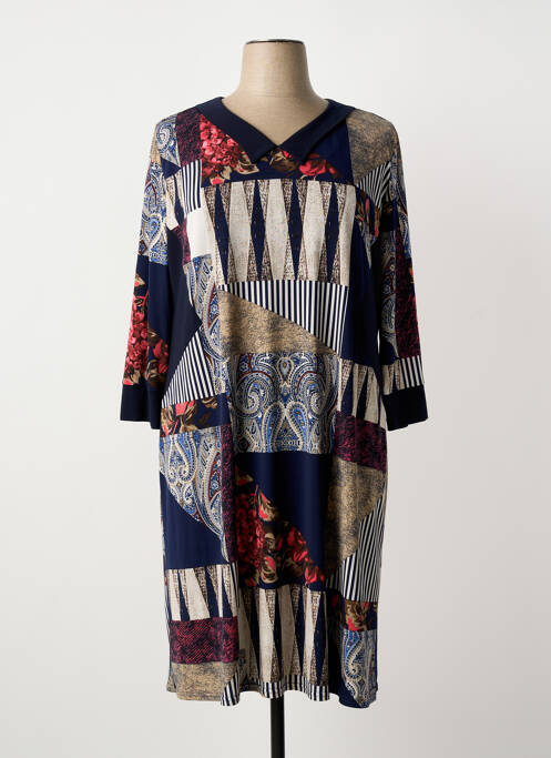 Robe mi-longue bleu GEVANA femme