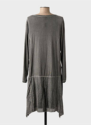 Robe mi-longue manches longues manches longues gris YOEK femme