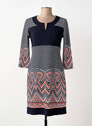 Robe mi-longue manches 3/4 manches 3/4 bleu GEVANA femme