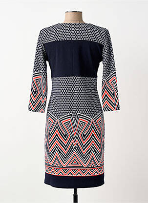 Robe mi-longue manches 3/4 manches 3/4 bleu GEVANA femme