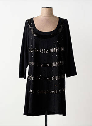 Robe courte manches 3/4 manches 3/4 noir YOEK femme