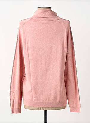 Pull col roulé maille souple et aérée manches longues rose BARBARA LEBEK femme