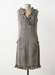 Robe mi-longue sans manche sans manche gris QUATTRO femme