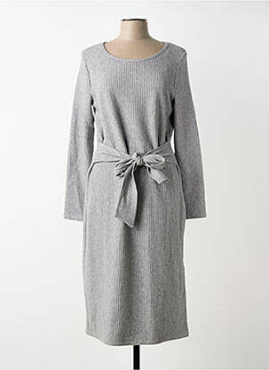 Robe mi-longue manches longues manches longues gris FRANK LYMAN femme