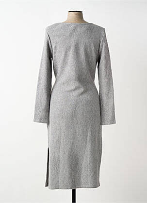 Robe mi-longue manches longues manches longues gris FRANK LYMAN femme