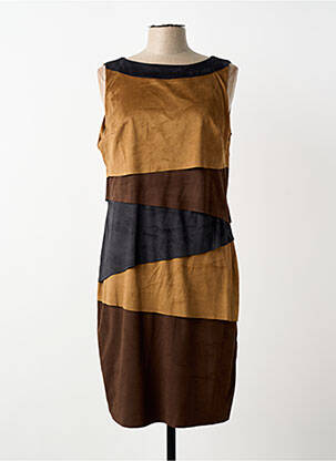 Robe mi-longue sans manche sans manche marron JOSEPH RIBKOFF femme