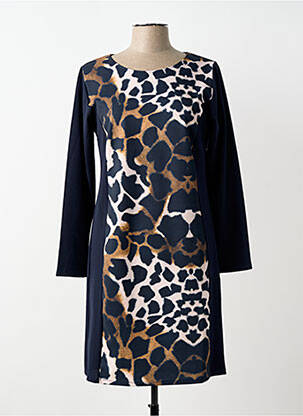 Robe courte manches longues manches longues bleu GALMALLA femme