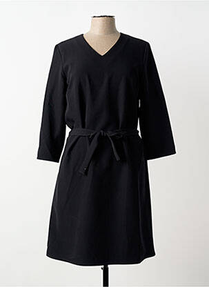 Robe mi-longue manches 3/4 manches 3/4 noir GEVANA femme