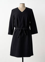 Robe mi-longue manches 3/4 manches 3/4 noir GEVANA femme