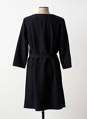 Robe mi-longue manches 3/4 manches 3/4 noir GEVANA femme