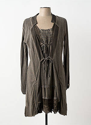 Robe courte manches longues manches longues marron FRED SABATIER femme