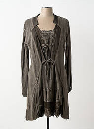 Robe courte manches longues manches longues marron FRED SABATIER femme