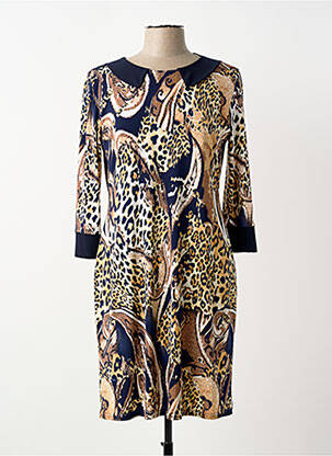 Robe courte manches 3/4 manches 3/4 bleu GEVANA femme