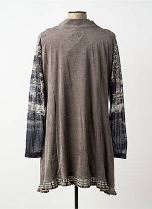 Robe courte manches longues manches longues gris QUATTRO femme