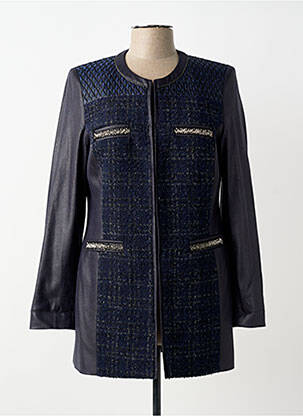 Manteau long coupe cintrée sans capuche bleu MERI & ESCA femme