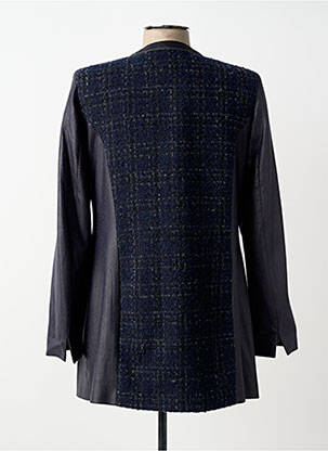 Manteau long coupe cintrée sans capuche bleu MERI & ESCA femme