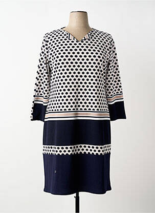 Robe mi-longue manches 3/4 manches 3/4 bleu GEVANA femme