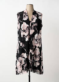 Robe mi-longue coupe fluide sans manche noir FRANK LYMAN femme