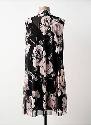 Robe mi-longue imprimé fleurs sans manche noir FRANK LYMAN femme