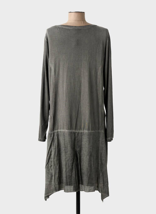 Robe mi-longue manches longues manches longues gris YOEK femme