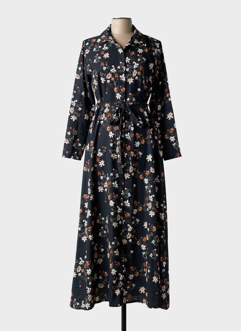 Robe longue manches longues manches longues noir GALMALLA femme
