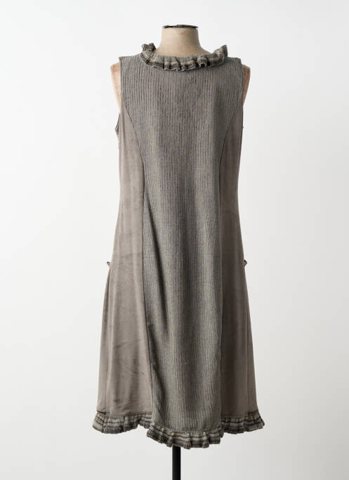 Robe mi-longue sans manche sans manche gris QUATTRO femme