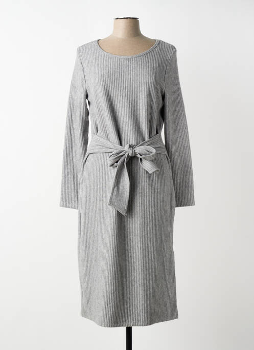 Robe mi-longue manches longues manches longues gris FRANK LYMAN femme