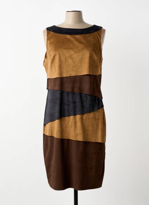 Robe mi-longue sans manche sans manche marron JOSEPH RIBKOFF femme