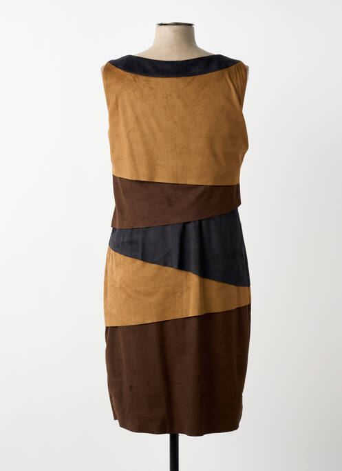 Robe mi-longue sans manche sans manche marron JOSEPH RIBKOFF femme