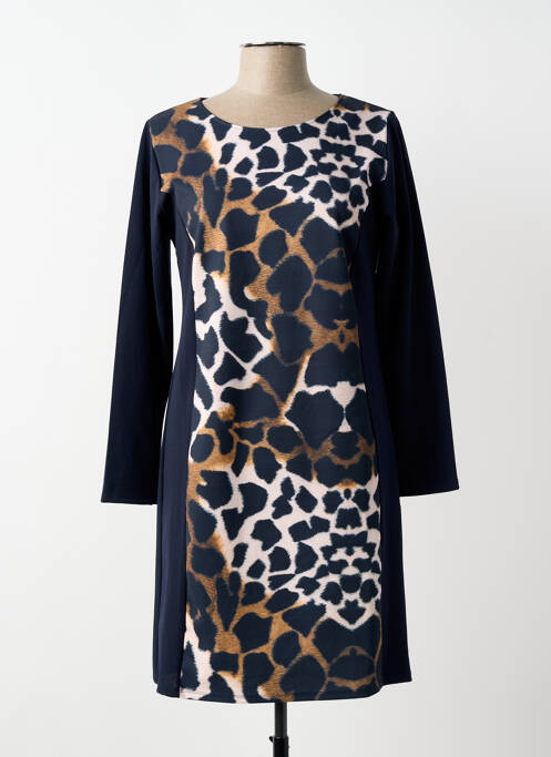 Robe courte manches longues manches longues bleu GALMALLA femme