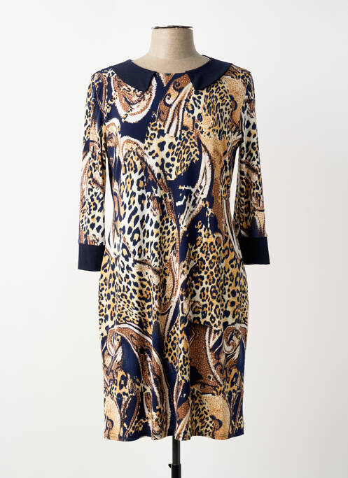 Robe courte manches 3/4 manches 3/4 bleu GEVANA femme