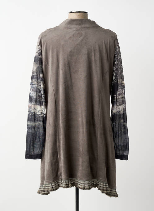 Robe courte manches longues manches longues gris QUATTRO femme