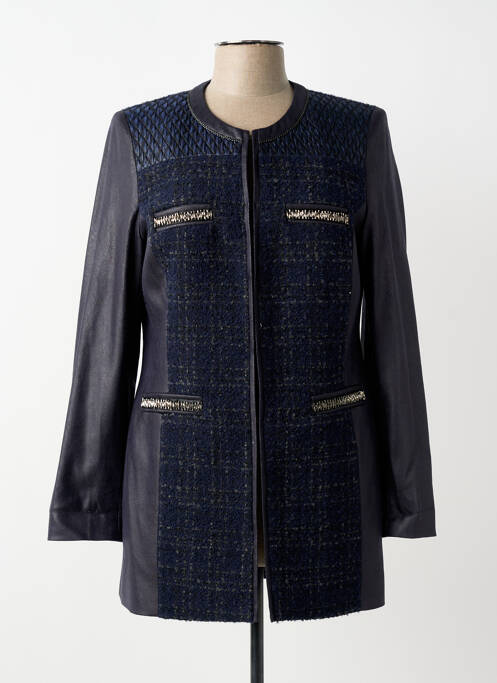 Manteau long coupe cintrée sans capuche bleu MERI & ESCA femme