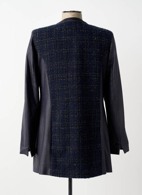 Manteau long coupe cintrée sans capuche bleu MERI & ESCA femme
