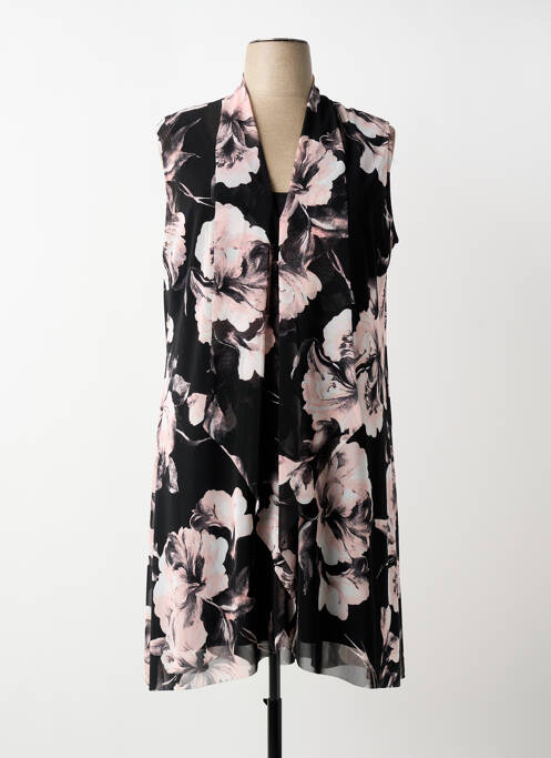 Robe mi-longue coupe fluide sans manche noir FRANK LYMAN femme
