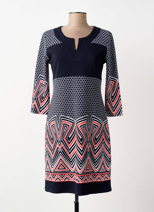 Robe mi-longue bleu GEVANA femme