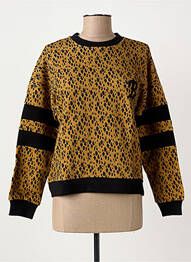 Sweat-shirt broderie manches longues marron BIZANCE femme