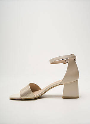 Sandales/nu pieds tissage satiné talon de 4 à 6cm or CAPRICE femme