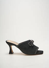 Mules/sabots tissage satiné talon de 7 à 9cm noir CAPRICE femme
